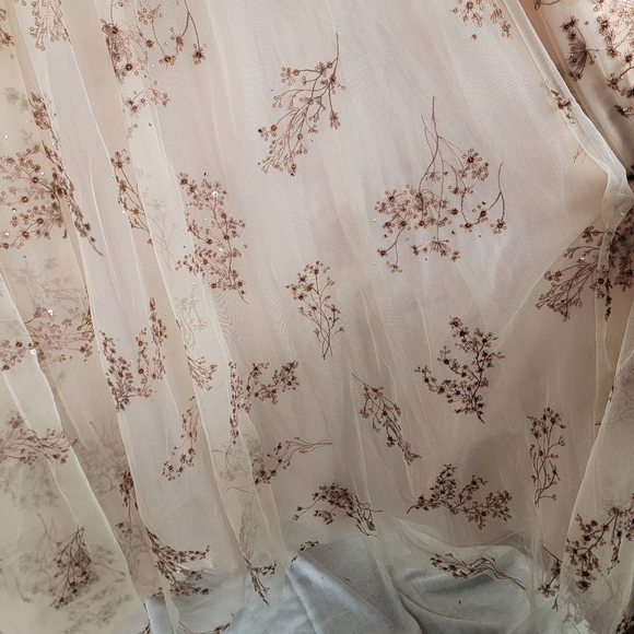 Mac Duggal $998 Size 8 Cap Sleeve Beaded Champagne Blush Pink 79317 Dress - Picture 9 of 14